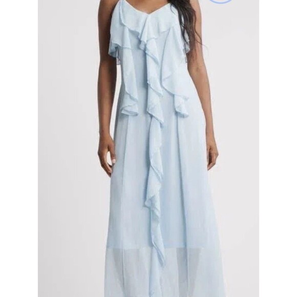 Dresses & Skirts - Vero Moda Women Camille Ruffle Detail Slipdress Size Medium New With Flaw Blue